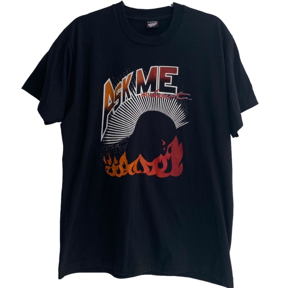 Vintage 90s Haven's Gates & Hell's Flames Ask Me About Band Tee USA Size XL